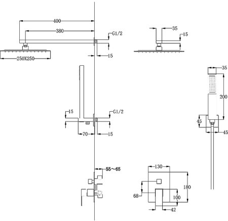 Душевая система Abber Daheim AF8219 Хром 