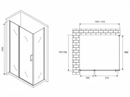 Душевой уголок Abber Sonnenstrand 110х75 AG04110MS-S75M профиль Хром стекло матовое 
