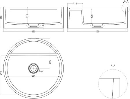 Раковина-чаша Salini Armonia TOP 202 45 130127M Белая матовая 