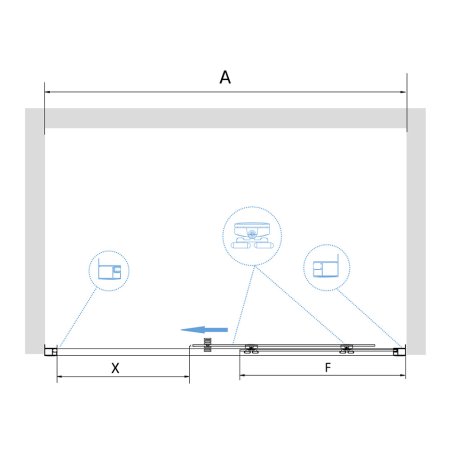 Душевая дверь в нишу RGW Passage PA-14B 110х195 профиль черный 