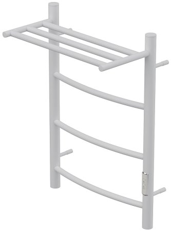 Электрический полотенцесушитель Point Афина PN04846PW П3 400x600 с полкой, диммер справа Белый 