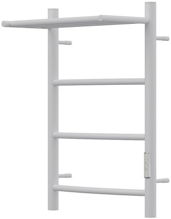 Электрический полотенцесушитель Point Афина PN04846PW П3 400x600 с полкой, диммер справа Белый 