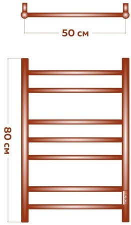 Полотенцесушитель электрический (лесенка) Bauedge Stil DB-0034, 50x80 см 