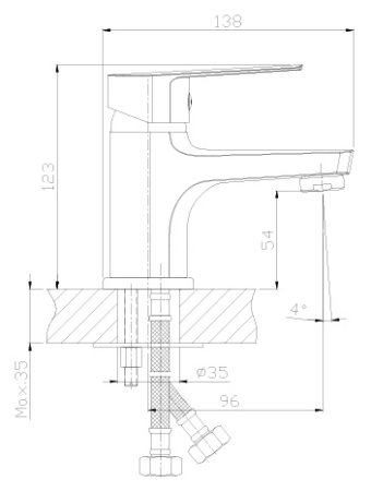 Смеситель Rossinka S35-21 Хром 