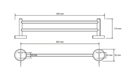Полотенцедержатель Bemeta Trend-I 104104058e двойной, хром/темно-синий 