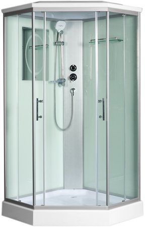 Душевая кабина WeltWasser WW500 Nesse 1002 100x100 10000003281 профиль Хром стекло прозрачное 