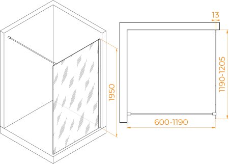 Душевая перегородка RGW WA-010B 1200 