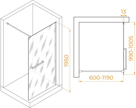 Душевая перегородка RGW WA-040 1000 