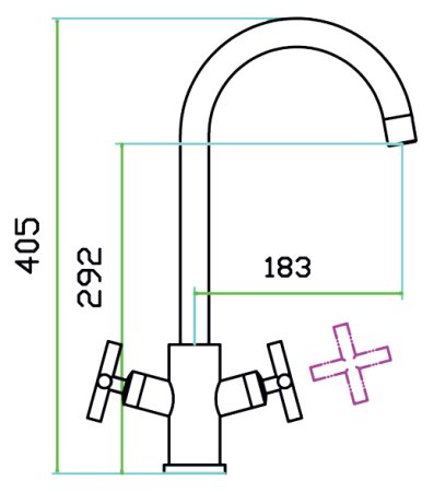 Смеситель для кухонной мойки Zorg Inox Tera 