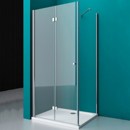 Душевой уголок BelBagno Albano 100х90 ALBANO-ASH-1-100/90-C-Cr профиль Хром стекло прозрачное 