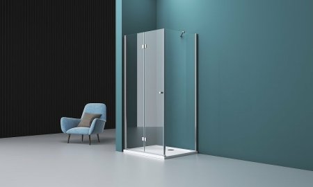 Душевой уголок BelBagno Albano 100х90 ALBANO-ASH-1-100/90-C-Cr профиль Хром стекло прозрачное 
