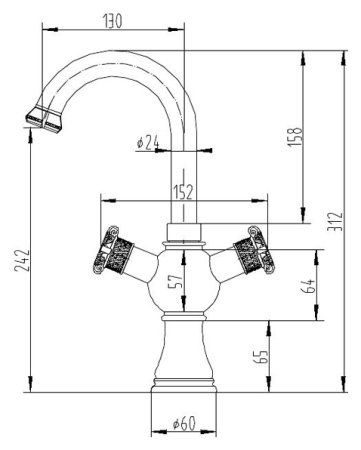 Смеситель Zorg Antic A 2007U-BR для раковины 