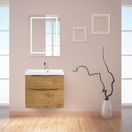 Зеркало BelBagno Kraft 68.5 SPC-KRAFT-685-885-TCH-WARM с подсветкой с подогревом Сатин с сенсорным выключателем 