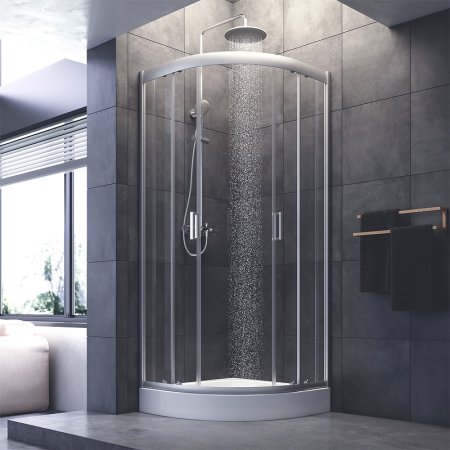 Душевой уголок AM.PM Gem W90G-401-090WT Профиль матовый хром, стекло прозрачное 