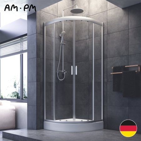 Душевой уголок AM.PM Gem W90G-401-090WT Профиль матовый хром, стекло прозрачное 