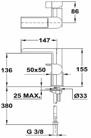 Смеситель для раковины Teka Formentera 623310200 Хром 