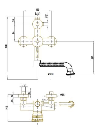 Душевая система Bronze de Luxe Windsor 10120PF Бронза 