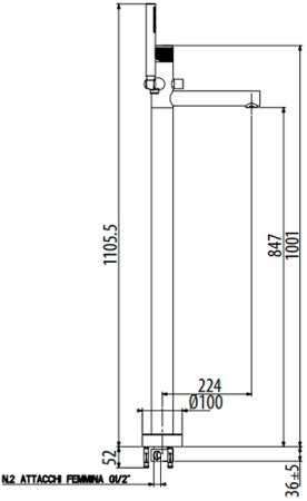 Смеситель для ванны Gattoni MD MD508/22C0 Хром 
