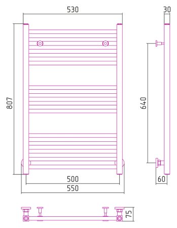 Полотенцесушитель водяной Сунержа Модус 80x50 