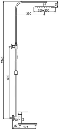 Душевая система Frap H802-6 F24802-6 Черная матовая 