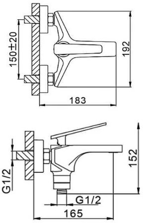 Смеситель для ванны Frap H57 F3257 Черный матовый Хром 