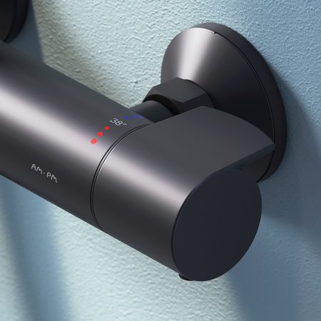 Душевая система AM.PM X-Joy F0785A422 с термостатом Черная матовая 
