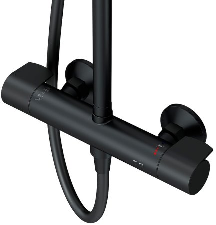 Душевая система AM.PM X-Joy F0785A422 с термостатом Черная матовая 