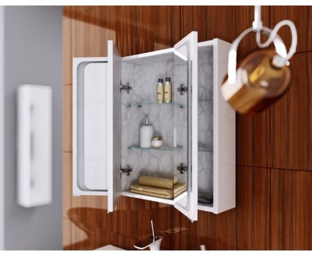 Зеркальный шкаф Aqwella 5 Stars Милан 80 Mil.04.08 Белый 