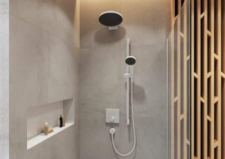 Смеситель для душа Hansgrohe ShowerSelect 15763700 с термостатом Белый матовый 