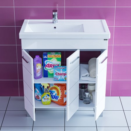 Тумба Санта Омега 80 П напольная с умывальником Фостер 80 П 