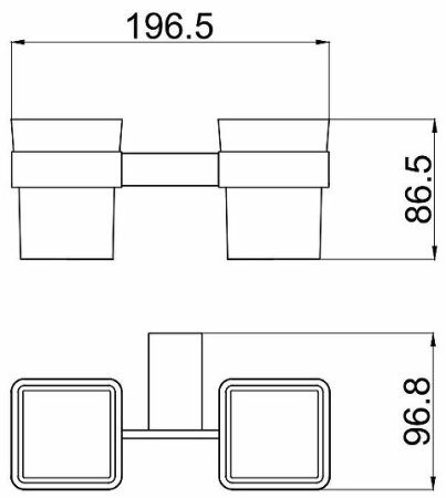 Стакан для зубных щеток Allen Brau Infinity 6.21003-00 двойной Хром 