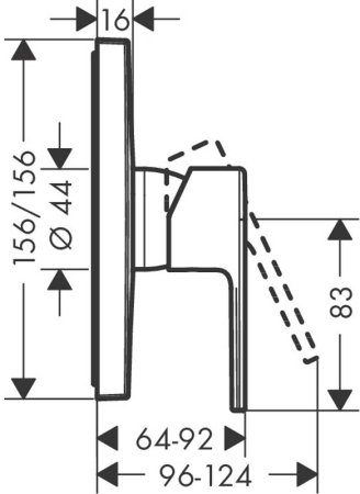 Смеситель для душа Hansgrohe Vernis Shape 71668000 Хром 