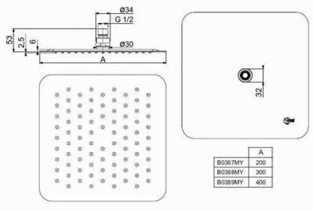 Верхний душ Ideal Standard Ideal Rain Luxe B0389MY Хром 