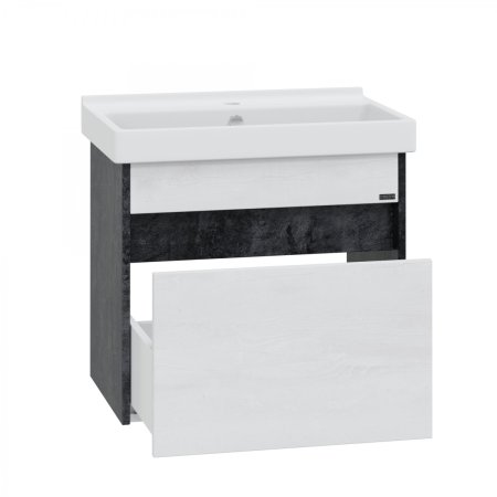 Тумба для ванной СаНта Мира 60 светлая с умывальником Fest 60 