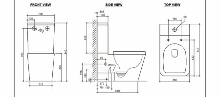 Унитаз компакт Black&White Universe 7703W с бачком и сиденьем Микролифт 