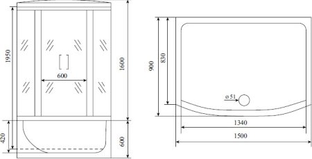 Душевой бокс Timo Lux T-7750 New 