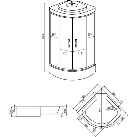 Душевая кабина Erlit Comfort ER350926-C3-RUS 
