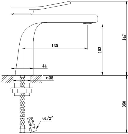 Смеситель для раковины Bronze de Luxe Element EL02GB Матовое золото Черный 