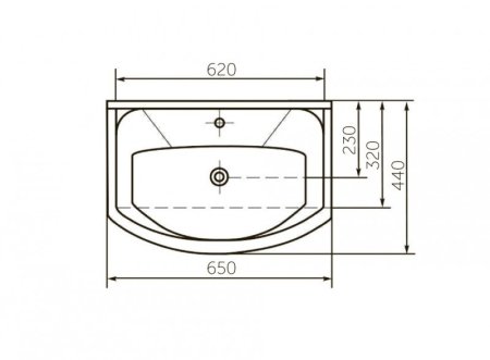 Тумба с раковиной Onika Кристи 65.182, белая 