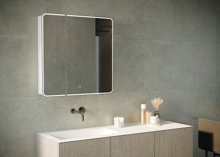 Зеркальный шкаф Creto Zoe 80 16-805800Z с подсветкой Белый 