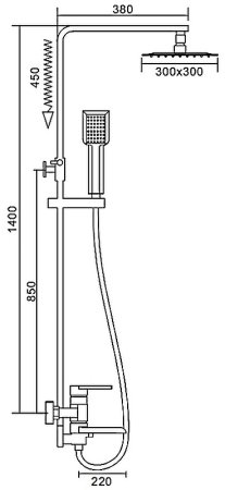 Душевая система Frap F2415-2 Хром 
