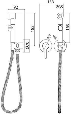 Гигиенический душ со смесителем Iddis Axes AXESBR2i08 Хром 