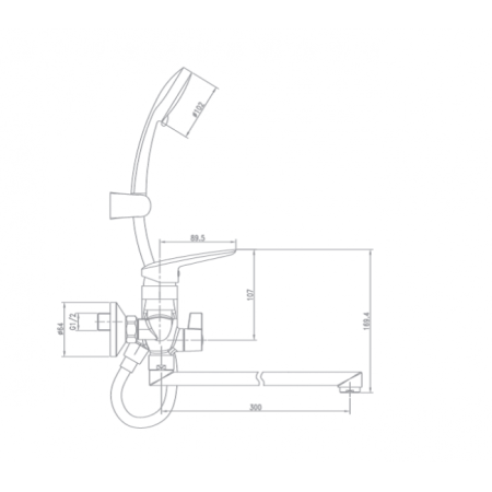 Смеситель для ванны Landberg LB-91269A Хром 