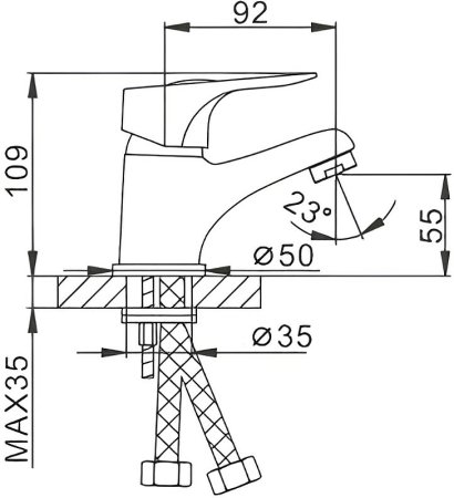 Смеситель для раковины Frap H37 F1037 Хром 