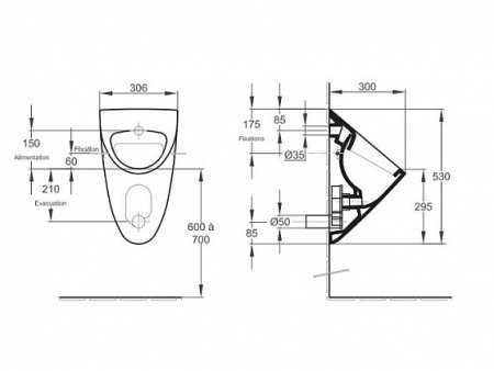 Писсуар Jacob Delafon Ove E1147-00 