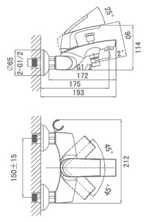 Смеситель D&K Feuerbach Rhein DA1283201 для ванны с душем 