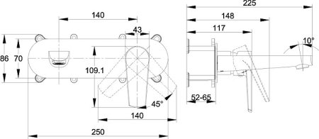 Смеситель для раковины Cersanit Moduo 64096 Хром 