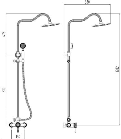 Душевая система ZorG Antic A118DS-BR Бронза 