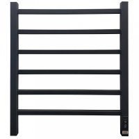 Полотенцесушитель электрический Grois Alex GR-101 500/600 П6 RAL9005 черный матовый диммер справа