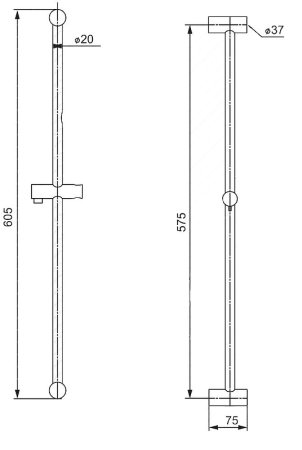Душевая штанга Paini Modena 124P37 Хром 
